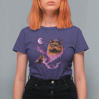 Princess Cat Howling To The Moon Vintage 90s Nature T Shirt For Women