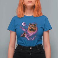 Princess Cat Howling To The Moon Vintage 90s Nature T Shirt For Women
