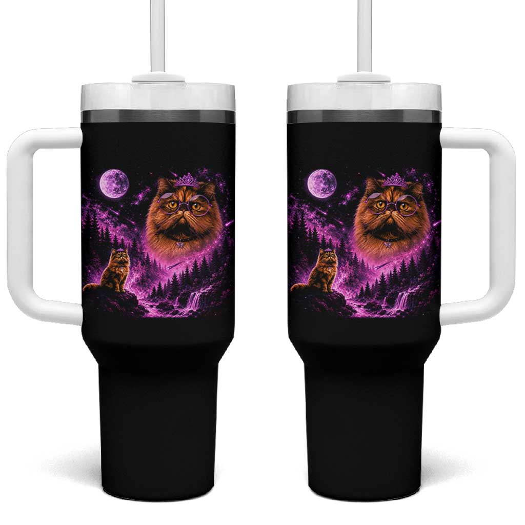 Princess Cat Howling To The Moon Vintage 90s Nature Tumbler With Handle