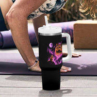 Princess Cat Howling To The Moon Vintage 90s Nature Tumbler With Handle
