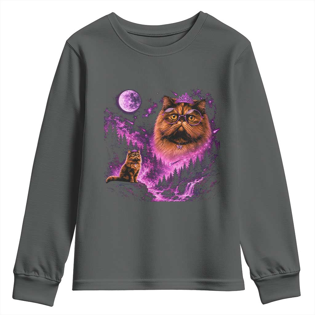 Princess Cat Howling To The Moon Vintage 90s Nature Youth Sweatshirt