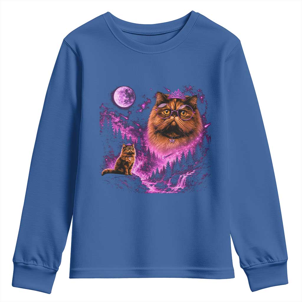 Princess Cat Howling To The Moon Vintage 90s Nature Youth Sweatshirt