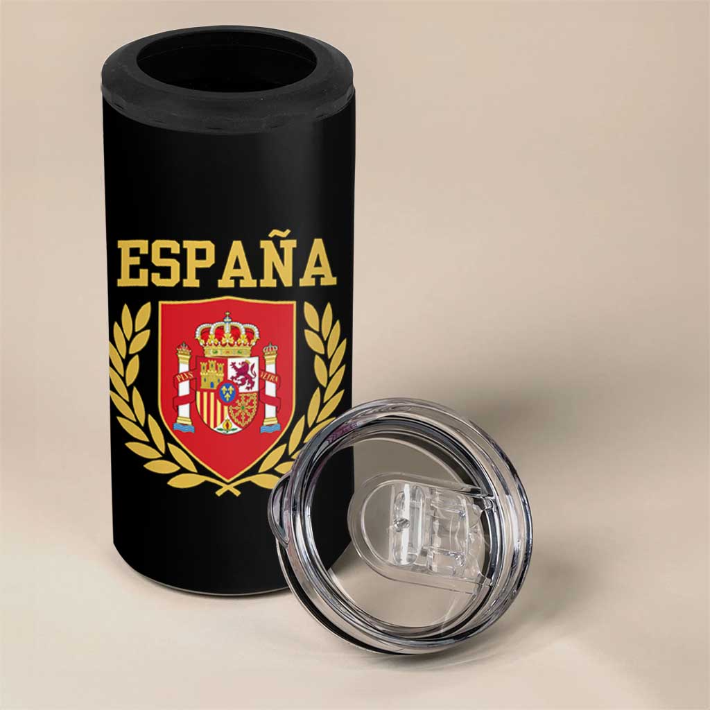 Espana Escudo Retro Spain Coat of Arms Español 4 in 1 Can Cooler Tumbler