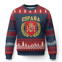 Espana Escudo Retro Spain Coat of Arms Español Ugly Christmas Sweater