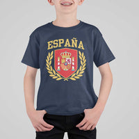 Espana Escudo Retro Spain Coat of Arms Español T Shirt For Kid