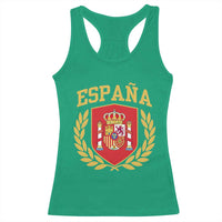 Espana Escudo Retro Spain Coat of Arms Español Racerback Tank Top