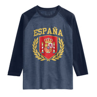 Espana Escudo Retro Spain Coat of Arms Español Raglan Shirt