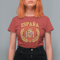 Espana Escudo Retro Spain Coat of Arms Español T Shirt For Women