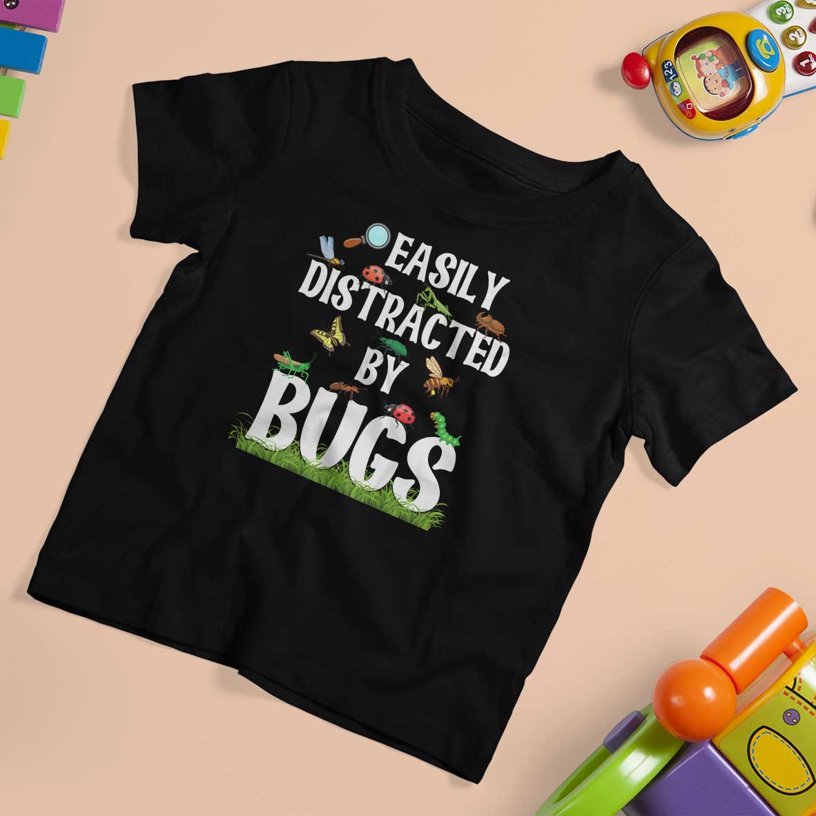 Funny Insects T Shirt For Kid Easily Distracted By Bugs Science School - Wonder Print Shop