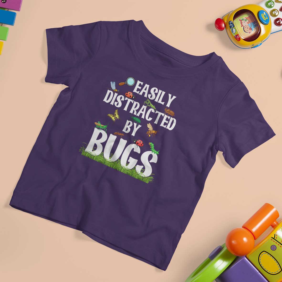 Funny Insects T Shirt For Kid Easily Distracted By Bugs Science School - Wonder Print Shop