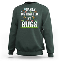 Funny Insects Sweatshirt Easily Distracted By Bugs Science School - Wonder Print Shop