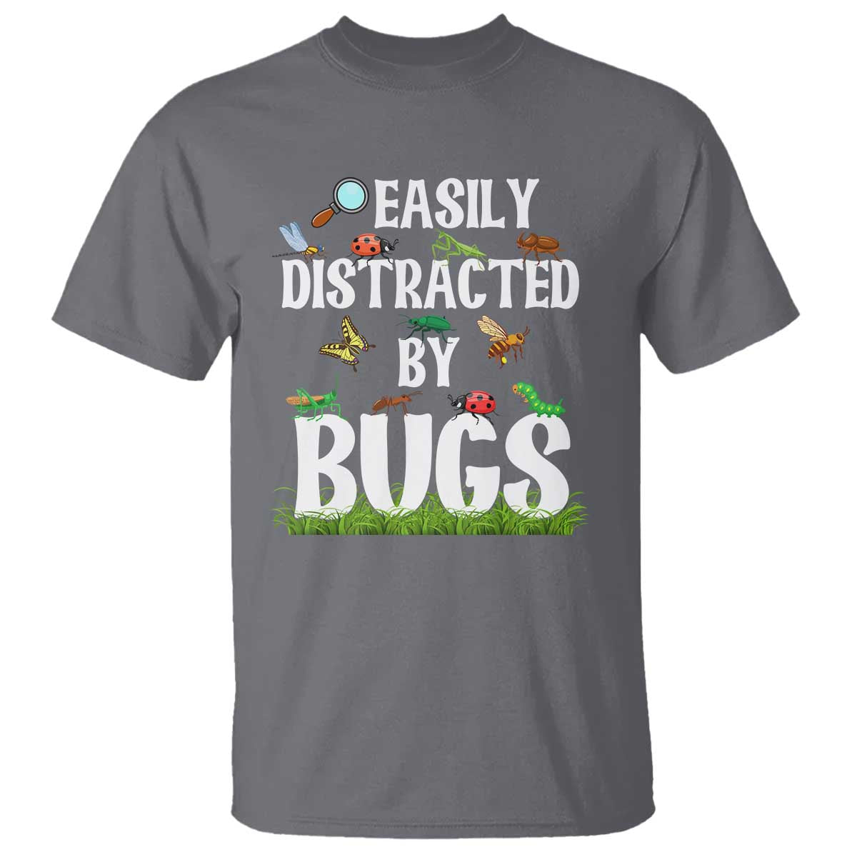 Funny Insects T Shirt Easily Distracted By Bugs Science School - Wonder Print Shop
