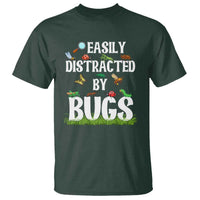 Funny Insects T Shirt Easily Distracted By Bugs Science School - Wonder Print Shop