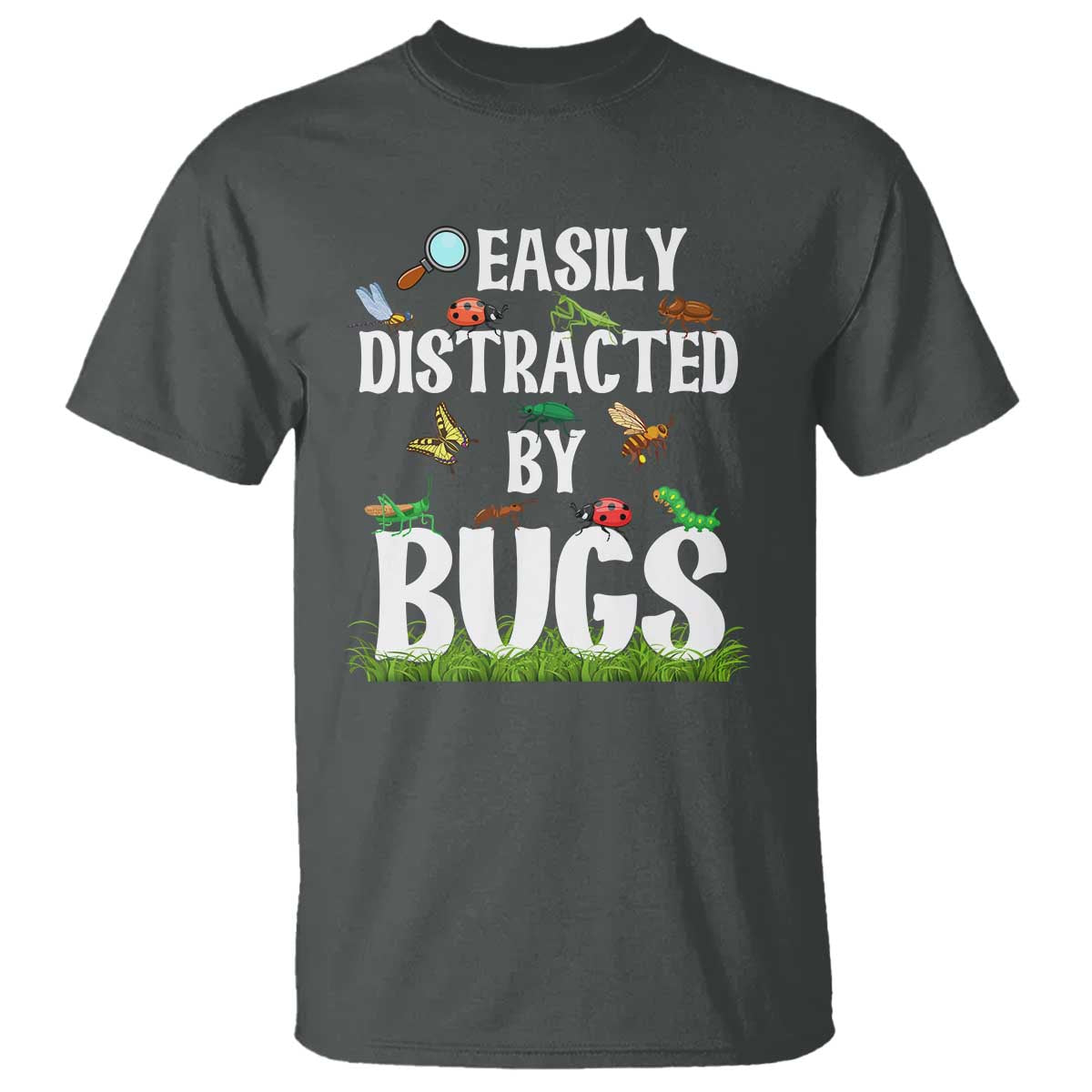 Funny Insects T Shirt Easily Distracted By Bugs Science School - Wonder Print Shop