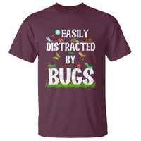 Funny Insects T Shirt Easily Distracted By Bugs Science School - Wonder Print Shop