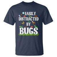 Funny Insects T Shirt Easily Distracted By Bugs Science School - Wonder Print Shop