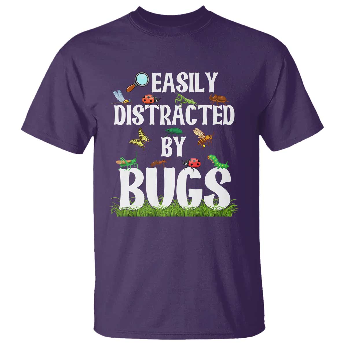 Funny Insects T Shirt Easily Distracted By Bugs Science School - Wonder Print Shop