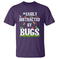 Funny Insects T Shirt Easily Distracted By Bugs Science School - Wonder Print Shop