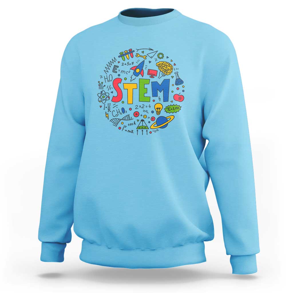 STEM Teacher Sweatshirt Science Technology Engineering Math School - Wonder Print Shop