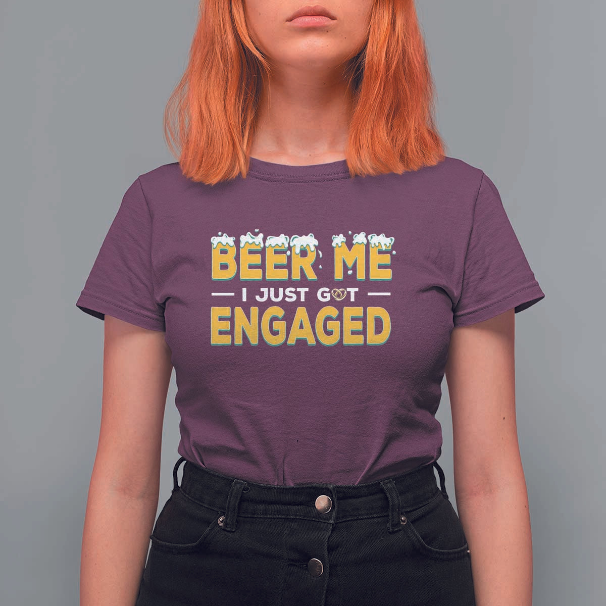 Funny Engagement T Shirt For Women Beer Me I Just Got Engaged Ring Beer - Wonder Print Shop