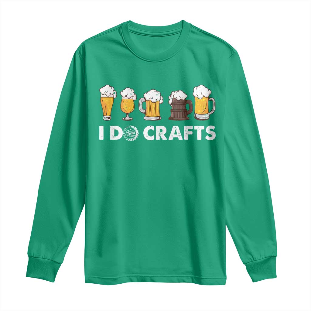 Funny Beer Long Sleeve Shirt I Do Crafts Vintage Beer Brewing - Wonder Print Shop