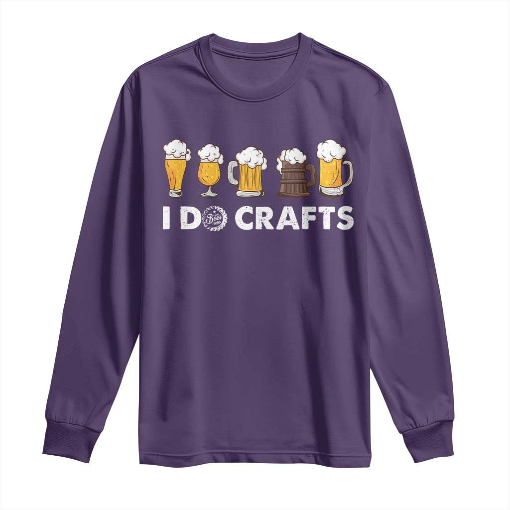 Funny Beer Long Sleeve Shirt I Do Crafts Vintage Beer Brewing - Wonder Print Shop