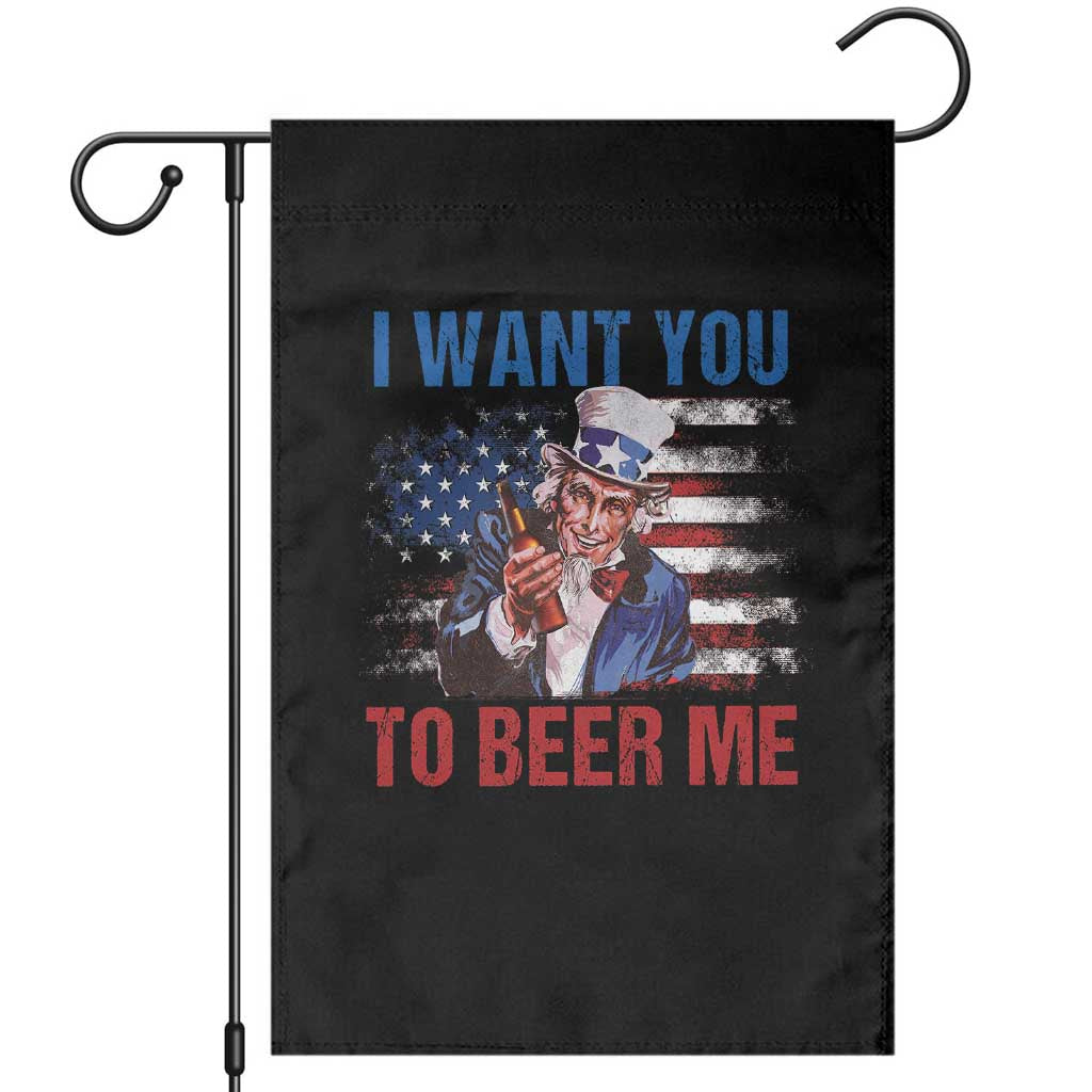Funny Uncle Sam Garden Flag I Want You To Beer Me American Flag - Wonder Print Shop