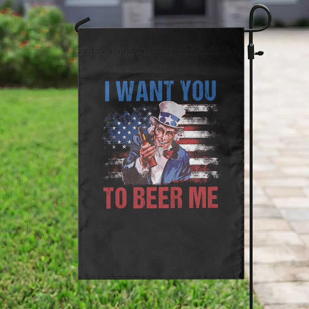 Funny Uncle Sam Garden Flag I Want You To Beer Me American Flag - Wonder Print Shop