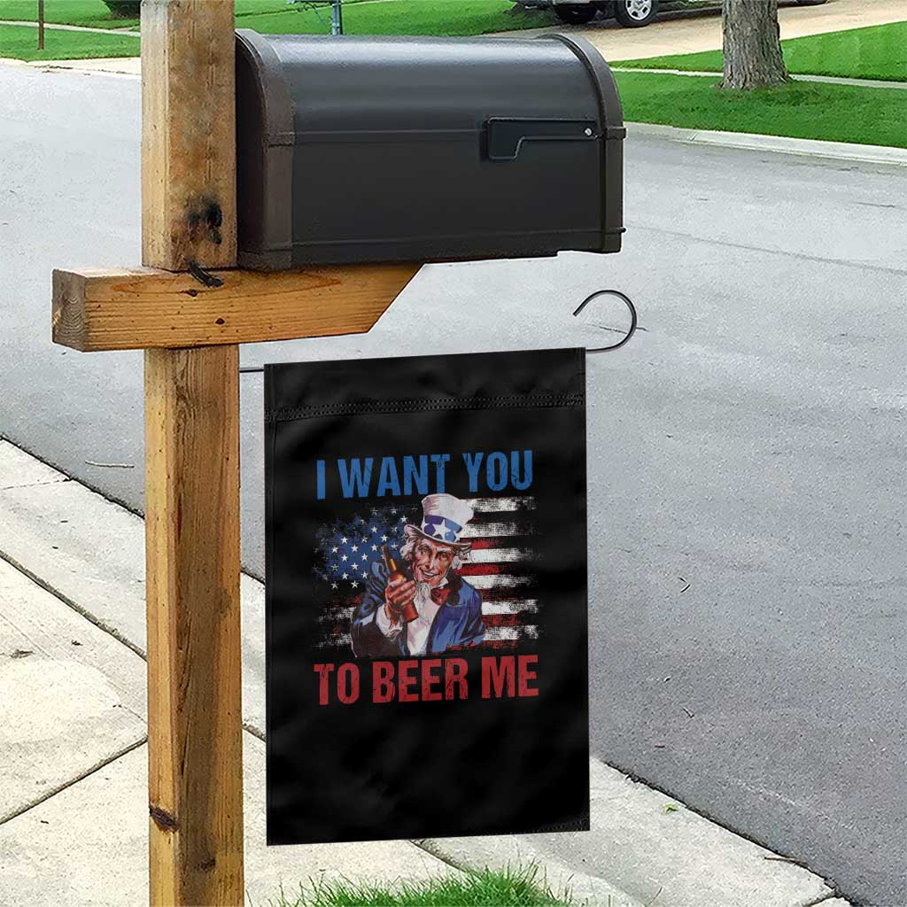 Funny Uncle Sam Garden Flag I Want You To Beer Me American Flag - Wonder Print Shop