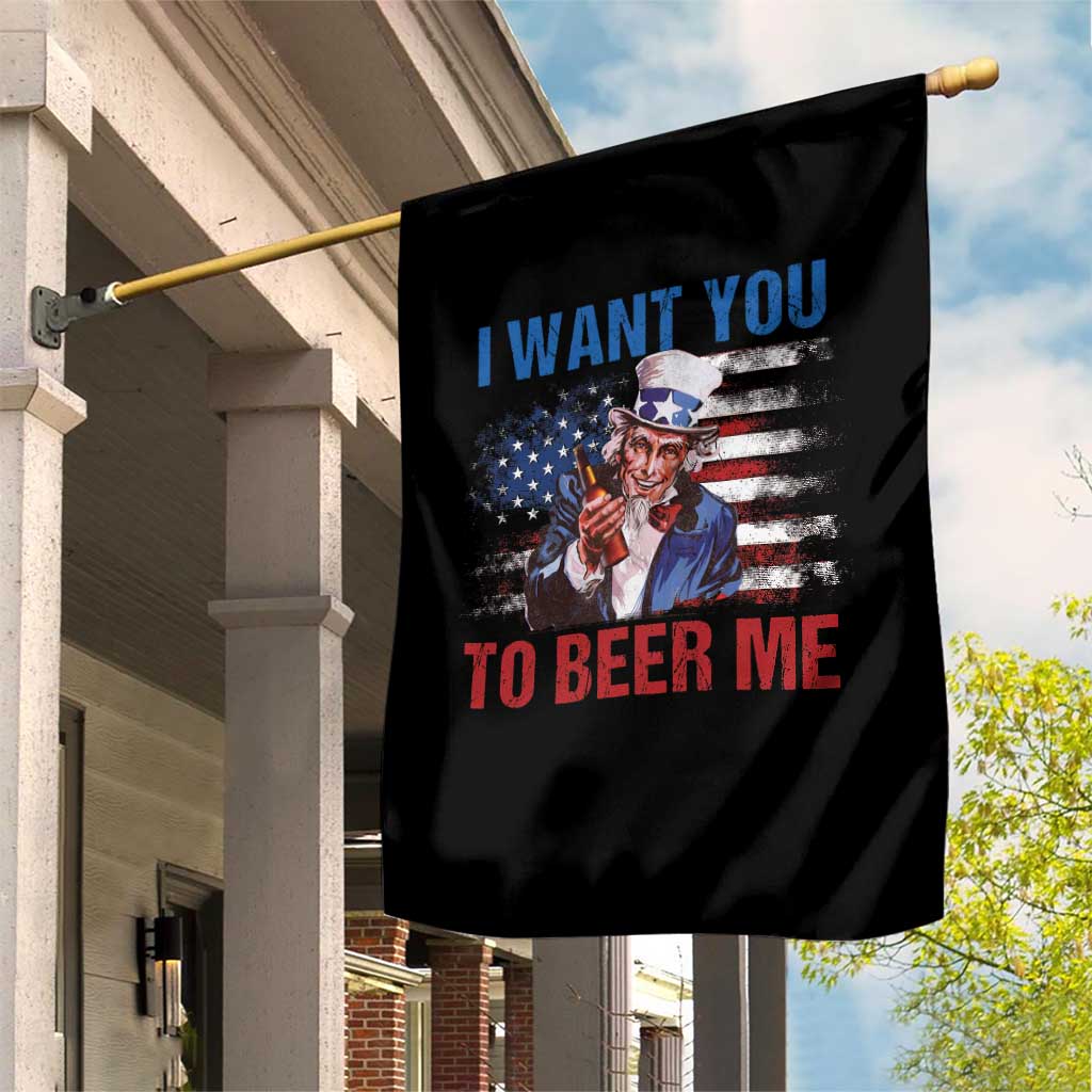 Funny Uncle Sam Garden Flag I Want You To Beer Me American Flag - Wonder Print Shop
