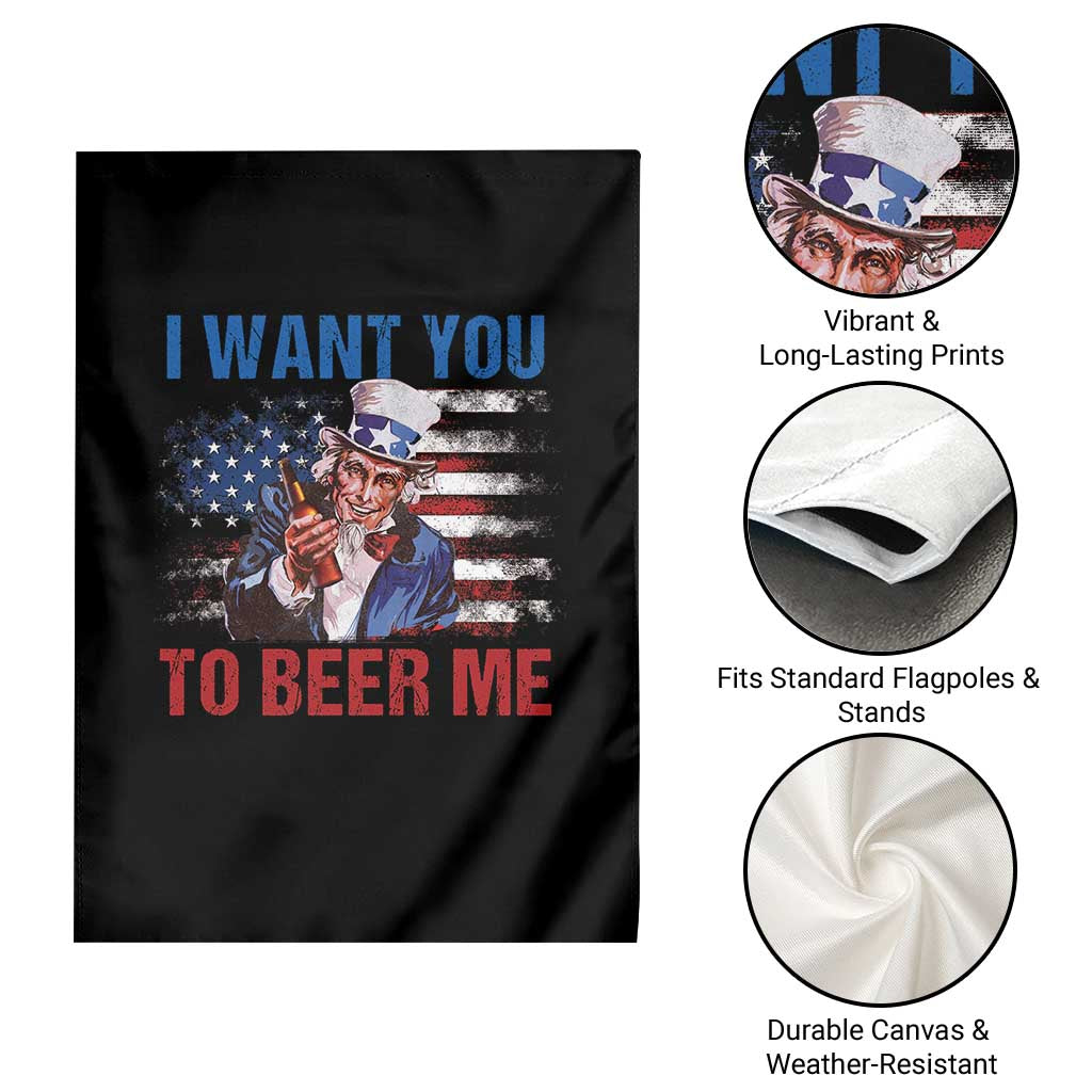 Funny Uncle Sam Garden Flag I Want You To Beer Me American Flag - Wonder Print Shop