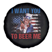 Funny Uncle Sam Spare Tire Cover I Want You To Beer Me American Flag - Wonder Print Shop