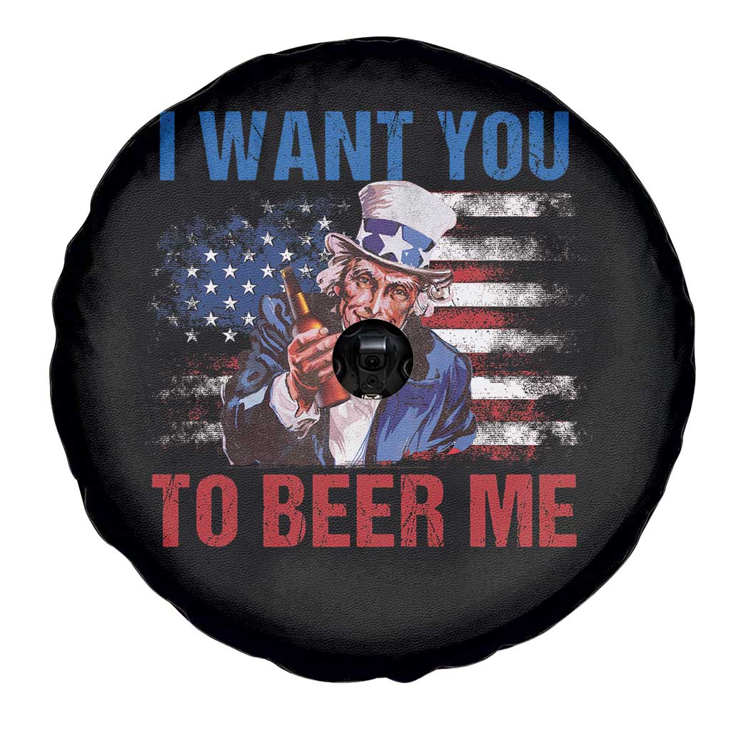 Funny Uncle Sam Spare Tire Cover I Want You To Beer Me American Flag - Wonder Print Shop