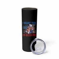 Funny Uncle Sam Skinny Tumbler I Want You To Beer Me American Flag - Wonder Print Shop