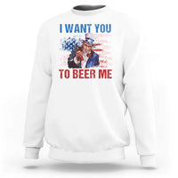 Funny Uncle Sam Sweatshirt I Want You To Beer Me American Flag - Wonder Print Shop