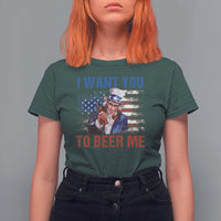 Funny Uncle Sam T Shirt For Women I Want You To Beer Me American Flag - Wonder Print Shop