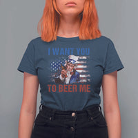 Funny Uncle Sam T Shirt For Women I Want You To Beer Me American Flag - Wonder Print Shop