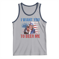 Funny Uncle Sam Tank Top I Want You To Beer Me American Flag - Wonder Print Shop