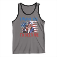 Funny Uncle Sam Tank Top I Want You To Beer Me American Flag - Wonder Print Shop