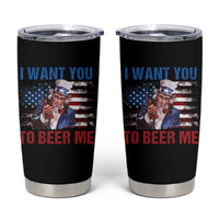 Funny Uncle Sam Tumbler Cup I Want You To Beer Me American Flag - Wonder Print Shop