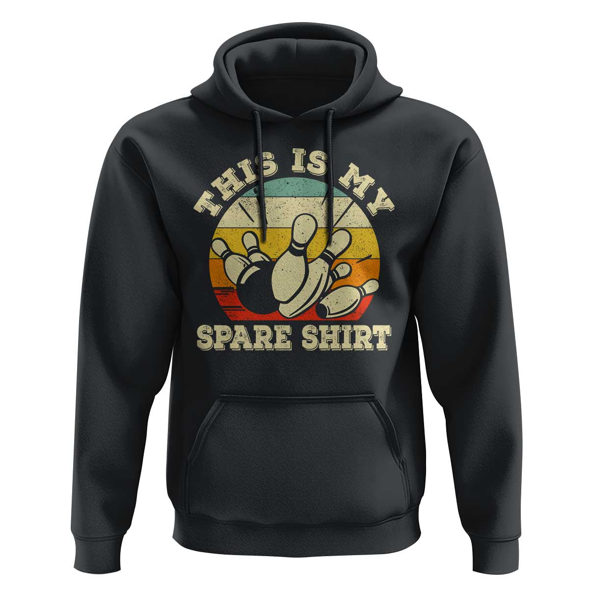 Funny Bowling Hoodie This Is My Spare Shirt Retro Ball Pins Strike Spilt - Wonder Print Shop