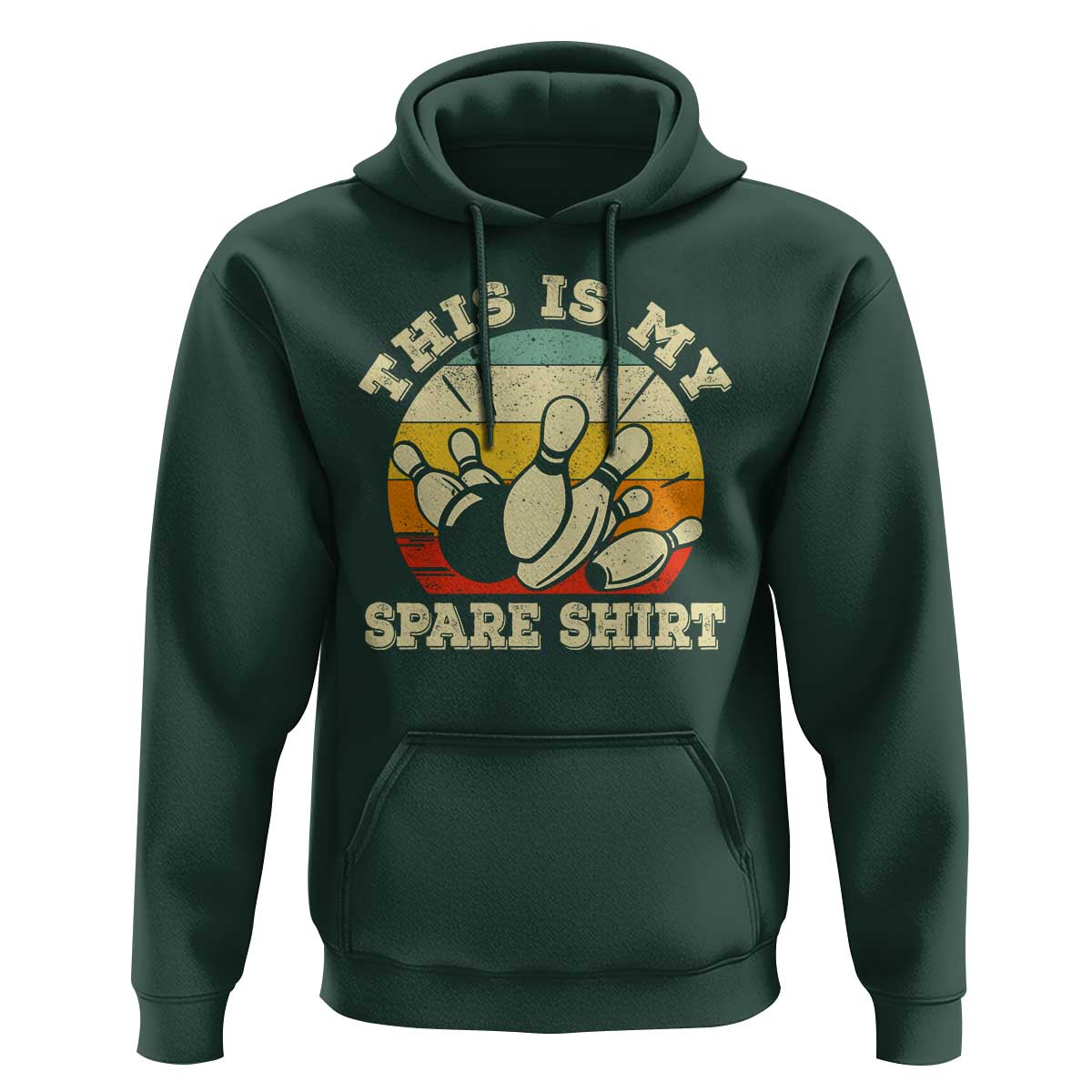 Funny Bowling Hoodie This Is My Spare Shirt Retro Ball Pins Strike Spilt - Wonder Print Shop