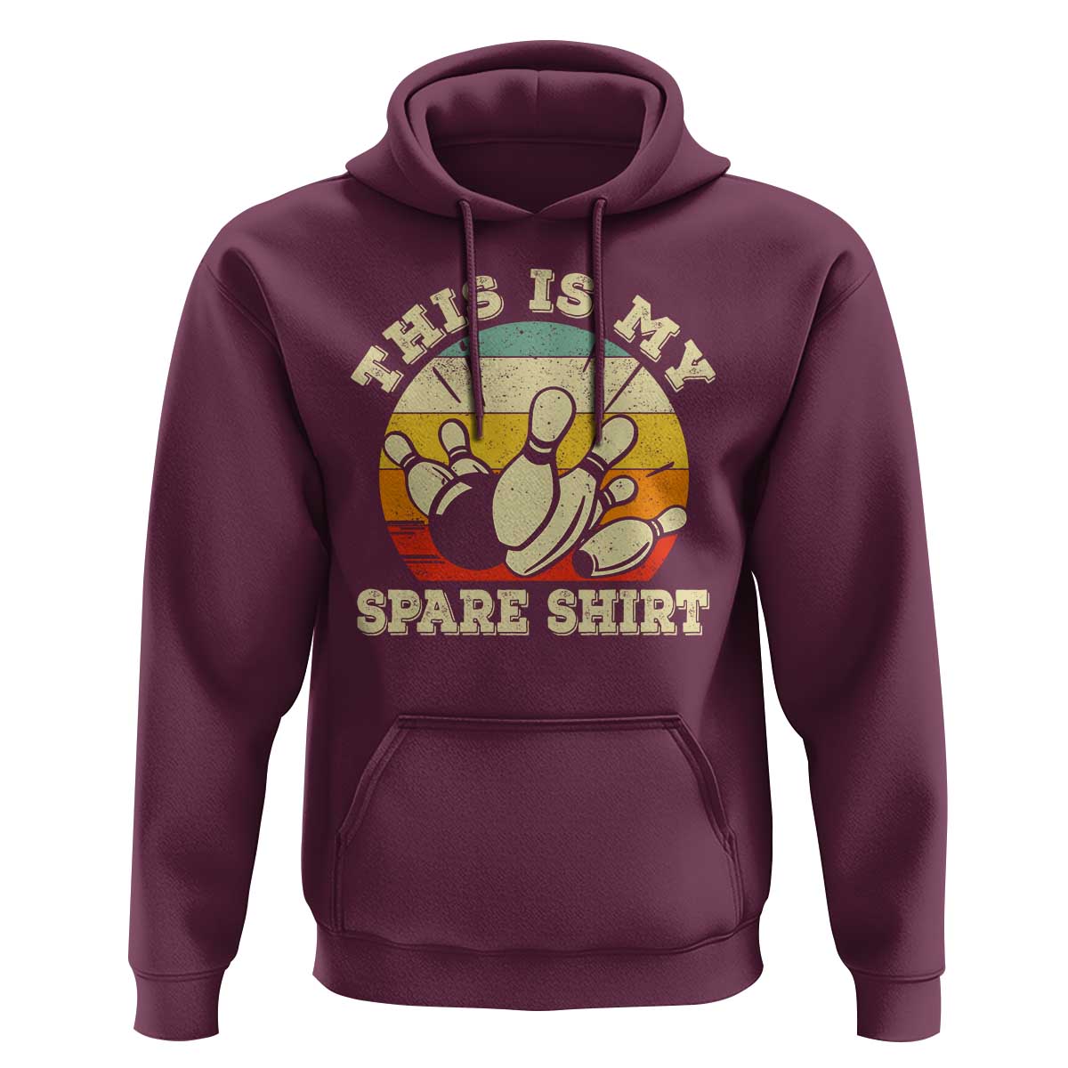 Funny Bowling Hoodie This Is My Spare Shirt Retro Ball Pins Strike Spilt - Wonder Print Shop