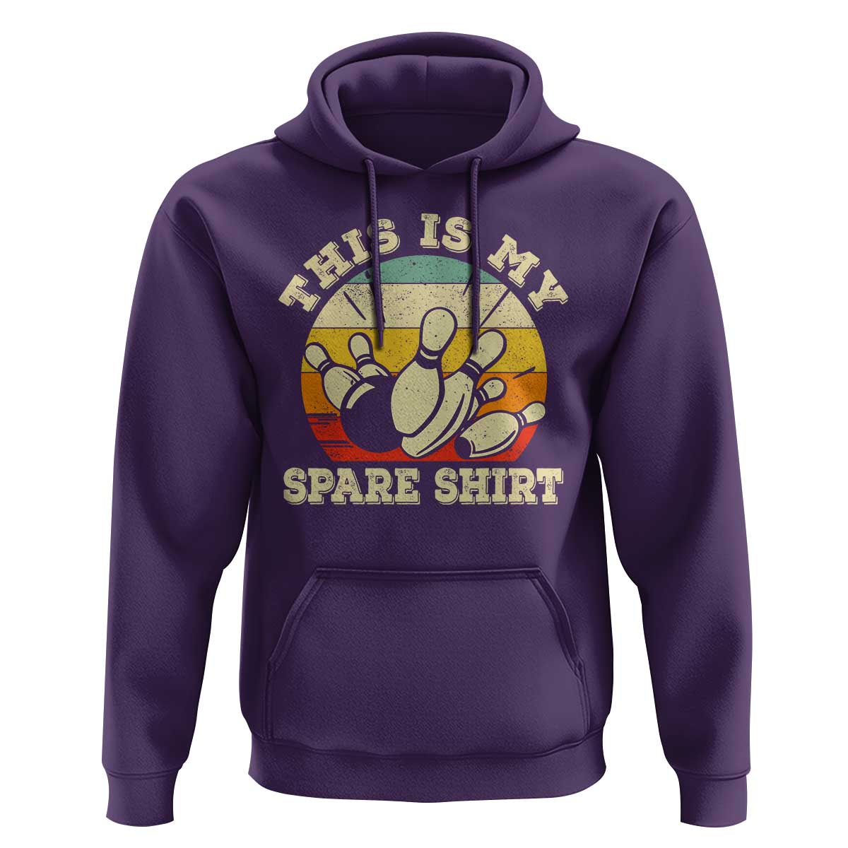 Funny Bowling Hoodie This Is My Spare Shirt Retro Ball Pins Strike Spilt - Wonder Print Shop