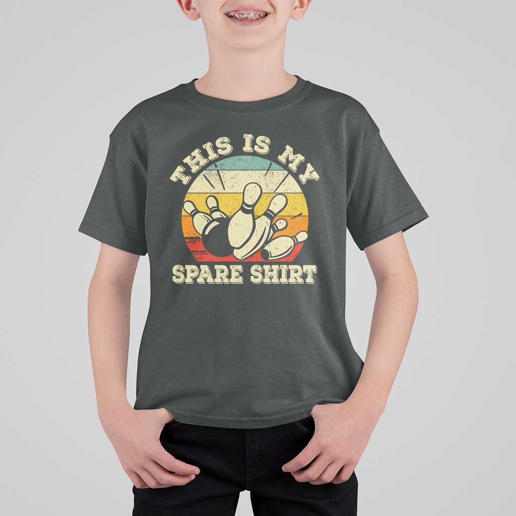 Funny Bowling T Shirt For Kid This Is My Spare Shirt Retro Ball Pins Strike Spilt - Wonder Print Shop