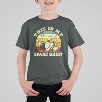 Funny Bowling T Shirt For Kid This Is My Spare Shirt Retro Ball Pins Strike Spilt - Wonder Print Shop