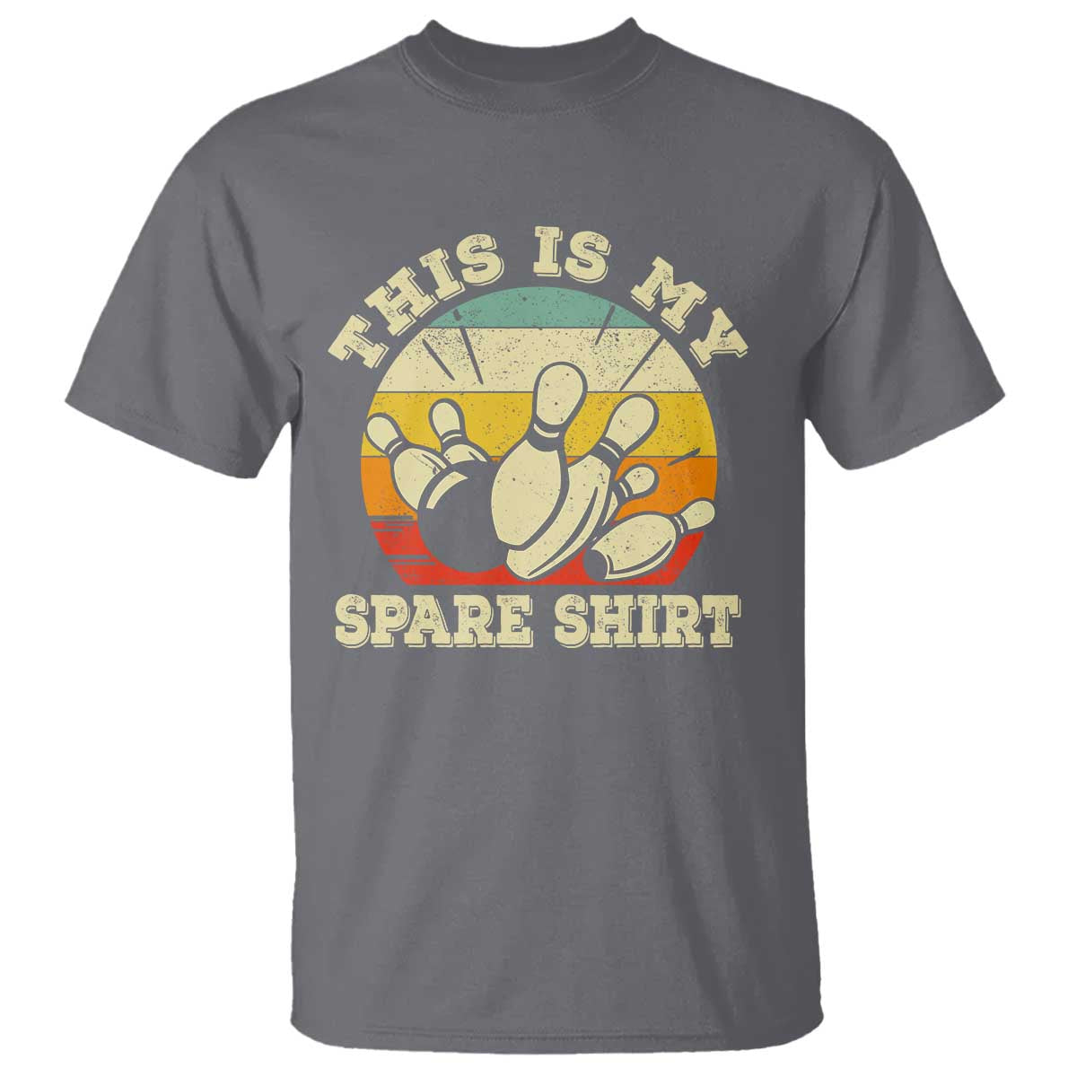 Funny Bowling T Shirt This Is My Spare Shirt Retro Ball Pins Strike Spilt - Wonder Print Shop
