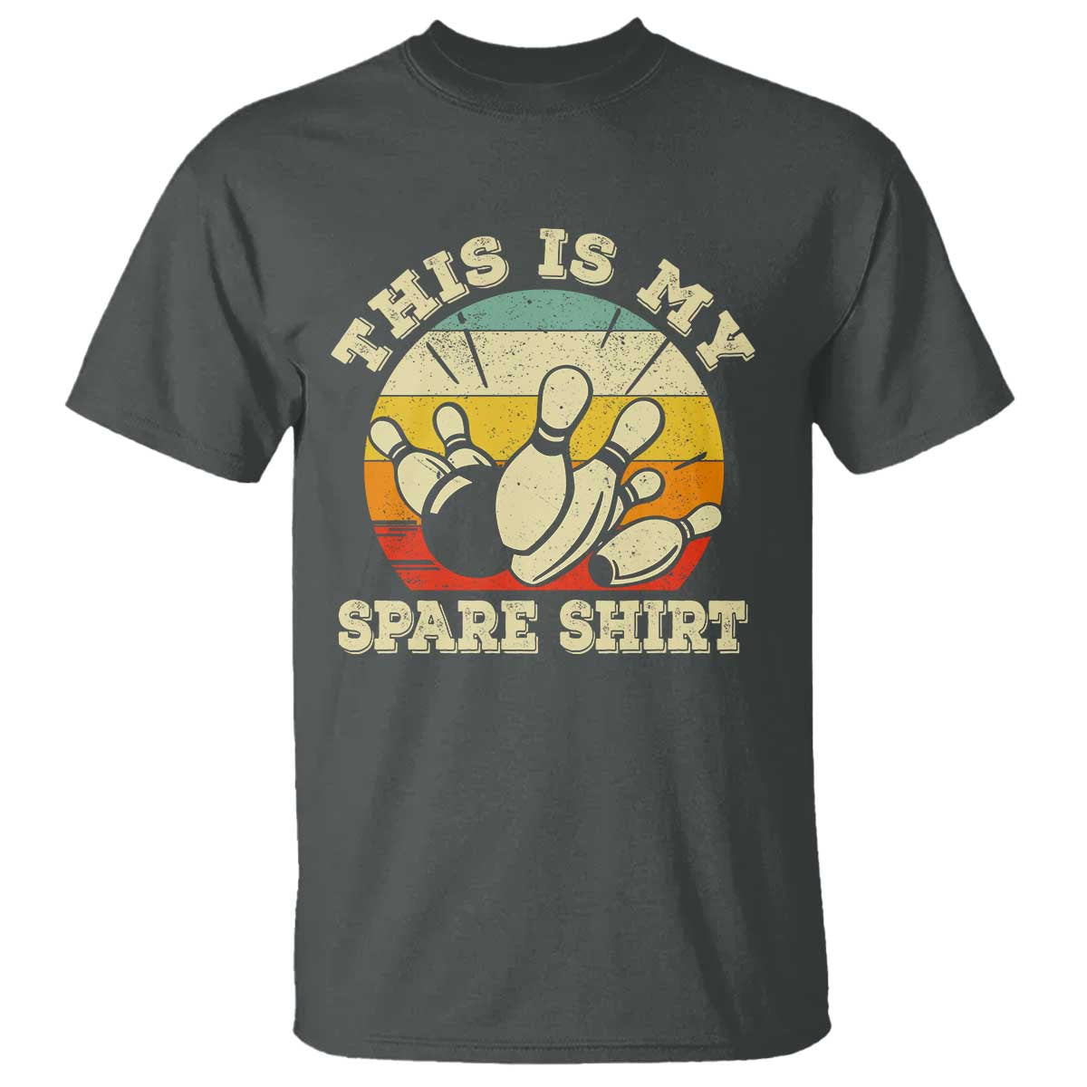 Funny Bowling T Shirt This Is My Spare Shirt Retro Ball Pins Strike Spilt - Wonder Print Shop