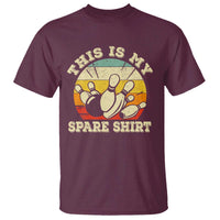 Funny Bowling T Shirt This Is My Spare Shirt Retro Ball Pins Strike Spilt - Wonder Print Shop