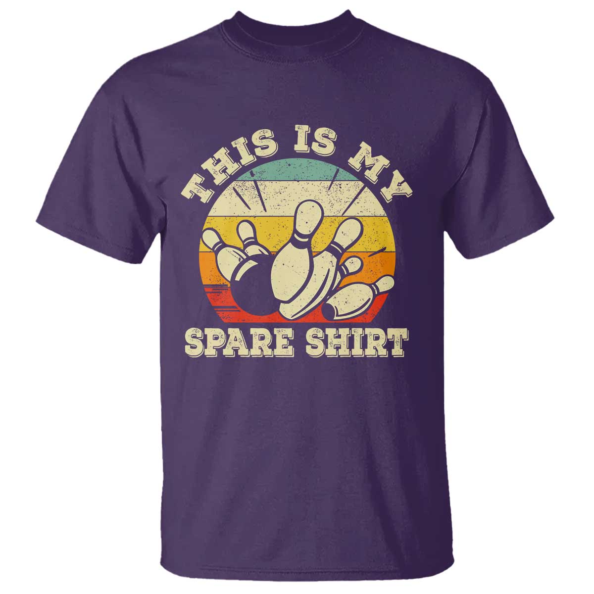 Funny Bowling T Shirt This Is My Spare Shirt Retro Ball Pins Strike Spilt - Wonder Print Shop